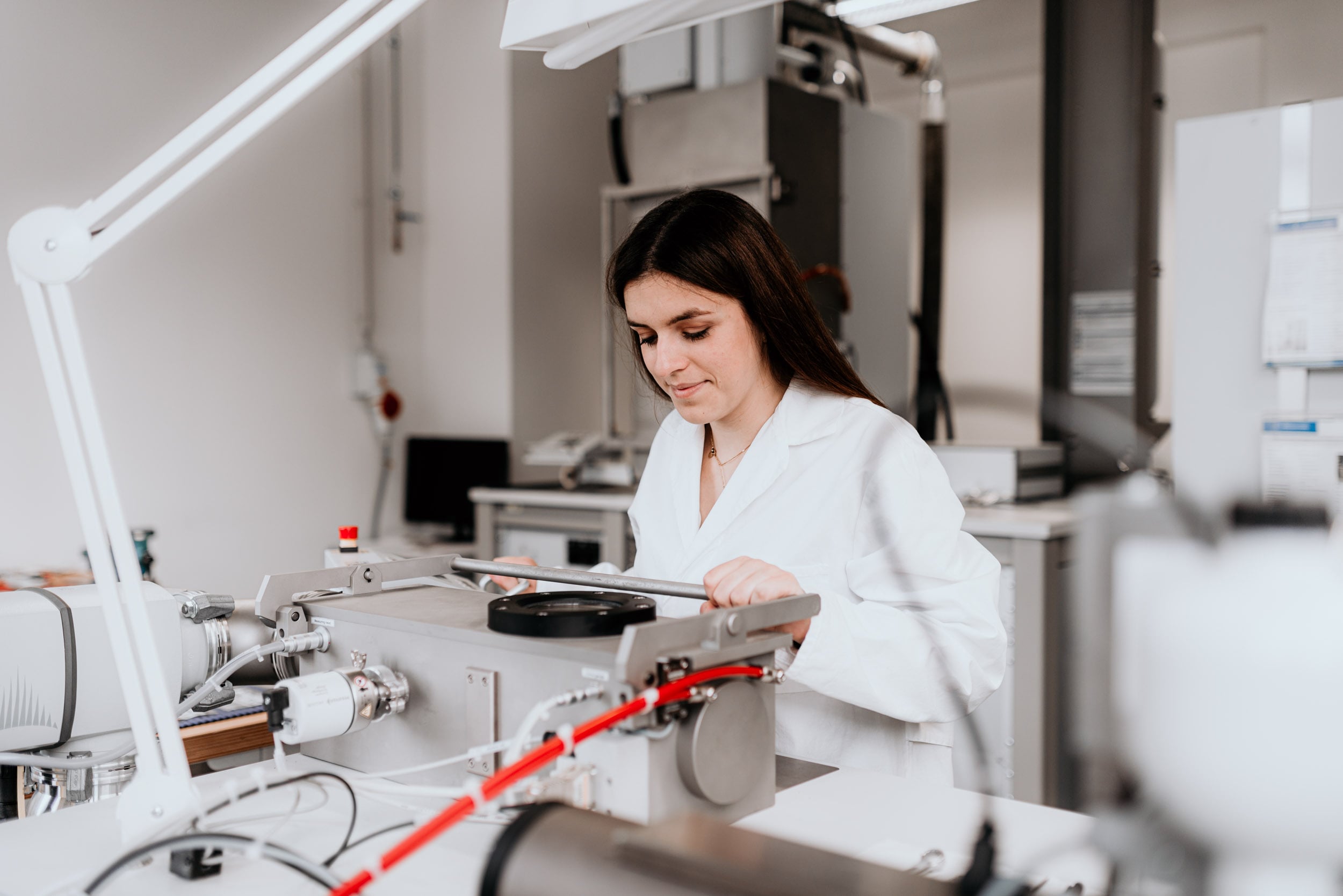 Woman standing in Laboratory.